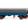 Mercedes Pritschensattelzug, blau/grau, 1968, 1:87, Wiking