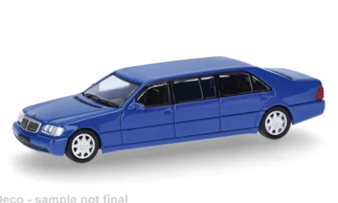 Mercedes S600 Pullmann, blau, 1:87, Micro City 87