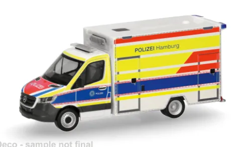 Mercedes Sprinter 18 Fahrtec RTW, Polizei Hamburg, 1:87, Herpa