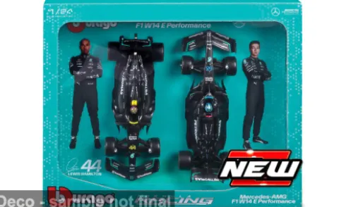 Mercedes 2er-Set: AMG Petronas F1 W14 E, 2023, L.Hamilton/G.Russell, 1:24, Bburago