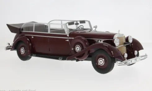 Mercedes 770 (W150) Cabriolet, dunkelrot/schwarz, 1938, 1:18, MCG
