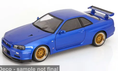 Nissan GT-R R34 V-Spec II, blau, 2001, 1:12, KK Scale