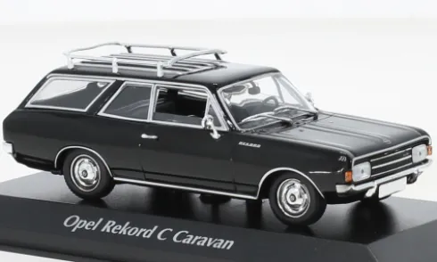 Opel Rekord C Caravan, schwarz, 1968, 1:43, Maxichamps