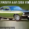 Plymouth AAR Cuda Vinyl Top, dunkelgrün, 1970, 1:18, ACME