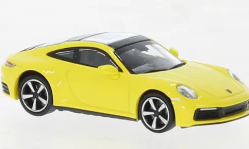 Porsche 911 (992) Carrera 4S, gelb, 2019, 1:87, Minichamps
