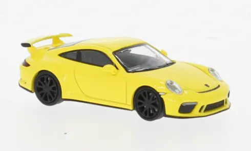 Porsche 911 (991 II) GT3, gelb, 2017, 1:87, Minichamps