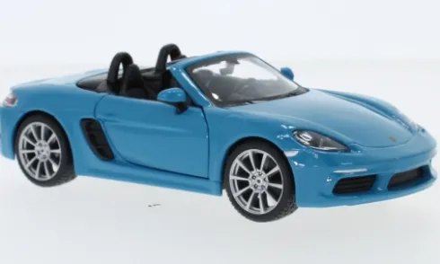 Porsche 718 Boxster Cabriolet, hellblau, 1:24, Bburago