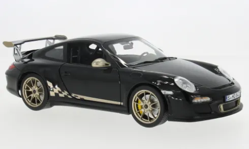 Porsche 911 (991) GT3 RS, schwarz/gold, 2009, 1:18, Norev