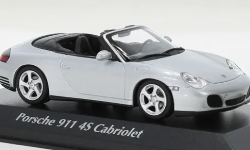 Porsche 911 4S Cabriolet, silber, 2003, 1:43, Maxichamps