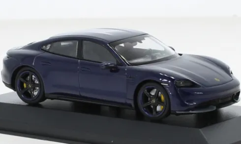 Porsche Taycan Turbo S, dunkelblau, 2020, 1:43, Minichamps