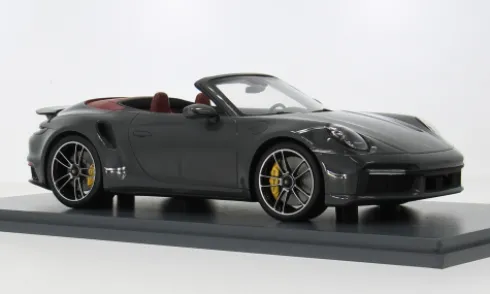 Porsche 911 (992) Turbo S Cabriolet, grau, 2022, 1:18, Schuco