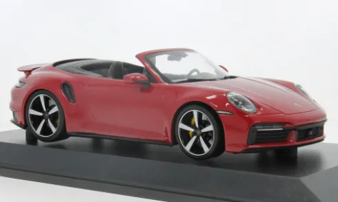 Porsche 911 (992) Turbo S Cabriolet, rot, 2020, 1:18, Minichamps
