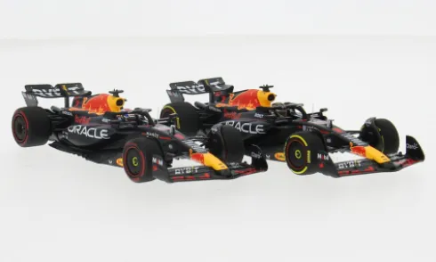 Red Bull 2er Set: RB19, Formel 1, GP Austin, 2023, Oracle Red Bull Racing, Red Bull, #1, M.Verstappen, 1:43, Minichamps