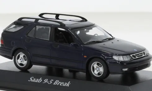 Saab 9-5 Break, dunkelblau, 1999, 1:43, Maxichamps