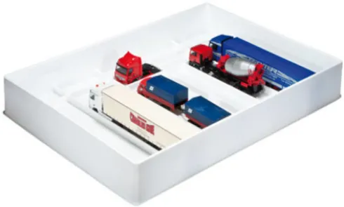 Sammelbox für LKW-Modelle und Zugmaschinen, weiss, 1:87, Herpa