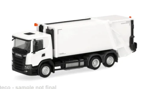 Scania CG17 Pressmüllfahrzeug Variopress, weiss, 1:87, Herpa