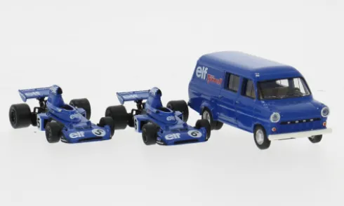 Set Tyrrell 006, Formel 1, GP Nürburgring, 1973, Elf, J.Stewart/F.Cevert, 1:87, Brekina