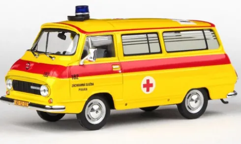 Skoda 1203 Mikrobus, 1974, Sanitka Zachranna Sluzba Praha (CZ), 1:43, Abrex