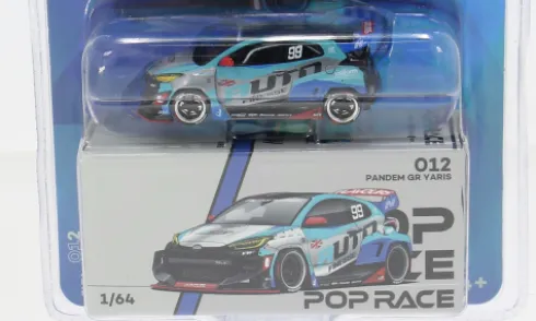 Toyota Pandem GR Yaris, weiss/Dekor, 1:64, Pop Race