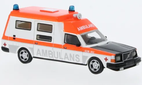 Volvo 265 Ambulance Sweden, weiss/orange, 1985, 1:87, BoS-Models