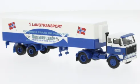 Volvo F 89 Koffer-SZ, 1972, Langtransport - Hallvard Leröy, 1:87, Brekina