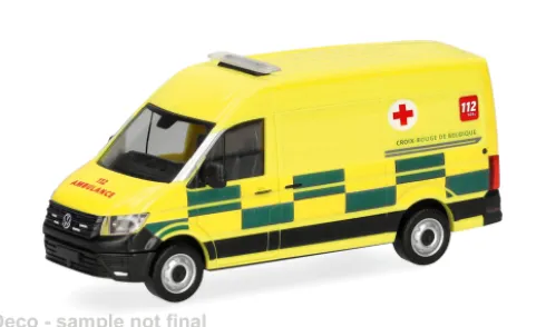 VW Crafter Kasten HD, Ambulance Croix Rouge (BE), 1:87, Herpa