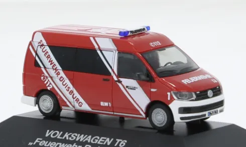 VW T6 Bus, Feuerwehr Duisburg, 1:87, Rietze