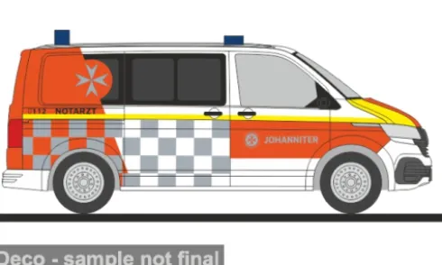 VW T6.1, Johanniter Mannheim Notarzt, 1:87, Rietze