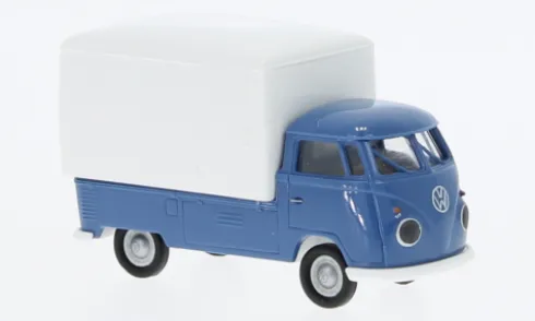 VW T1b Großraum-Koffer, blau/weiss, 1960, 1:87, Brekina