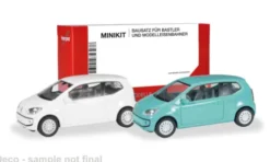 VW Up!, weiss/türkis, 1:87, Herpa MiniKit