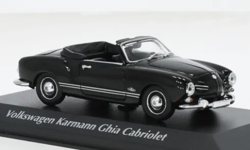 VW Karmann Ghia Cabriolet, schwarz, 1955, 1:43, Minichamps