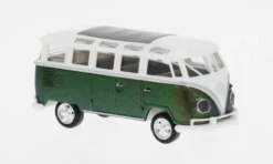 VW T1b Samba, weiss/dunkelgrün, 1960, 1:87, Brekina