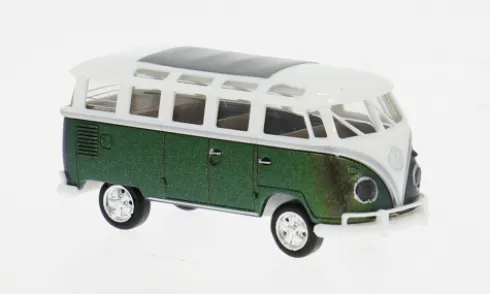 VW T1b Samba, weiss/dunkelgrün, 1960, 1:87, Brekina