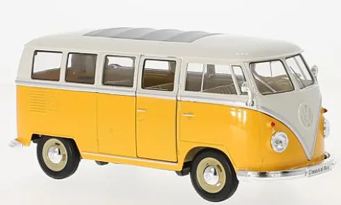 VW T1 Bus, gelb/weiss, 1963, 1:24, Welly