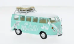 VW T1 Camper, türkis/Dekor, Just Married, 1:43, Corgi