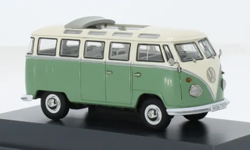 VW T1 Samba, grün/hellbeige, 1:43, Schuco