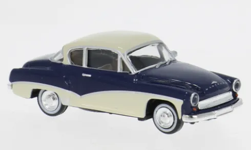 Wartburg 311 Coupe, dunkelblau/hellbeige, 1959, 1:87, Brekina