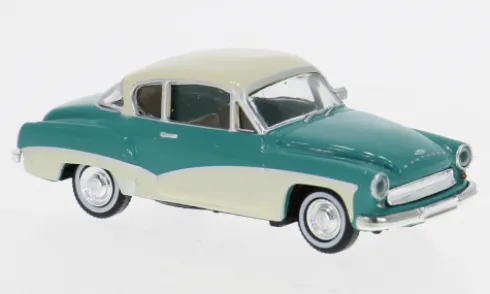 Wartburg 311 Coupe, grün/hellblau, 1959, 1:87, Brekina